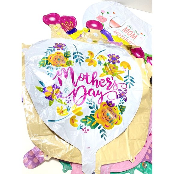 Happy Mothers Day Foil Balloons Cute Party Balloons, Pink Colourfu, 7pc Set New - Picture 7 of 12